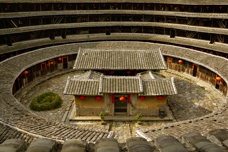 Yongding Tulou in Fujian, Longyan Province, Chinaのeditorial素材