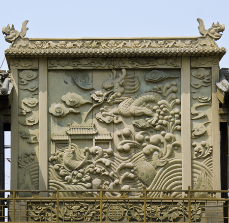 China Shanxi Jinzhong, Chang's manor brick artのeditorial素材