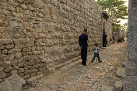 a historical and cultural village, home stone village,China's Hebei Provinceのeditorial素材