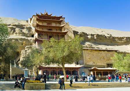 Mogao Grottoes of Dunhuang in Gansu, Chinaのeditorial素材