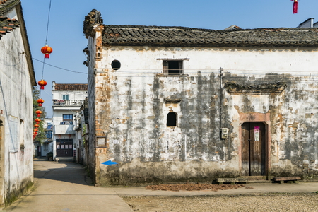 China's Zhejiang Province, Jinhua City, "Chinese history and culture famous village" Temple Ping ancient villageのeditorial素材