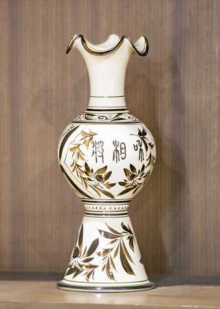 Modern porcelain displaying in a museumのeditorial素材