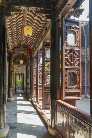 Interior view of an ancient architectural building in Dongshan Town, Suzhou, Chinaのeditorial素材