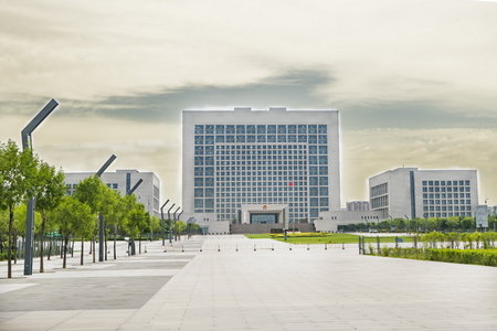Exterior landscape view of an urban architectural building in Datong city, Shanxi Province, Chinaのeditorial素材