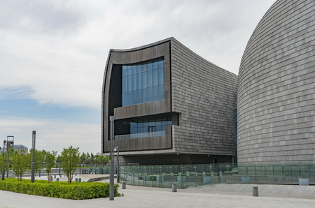 Exterior landscape view of an urban architectural building in Datong city, Shanxi Province, Chinaのeditorial素材