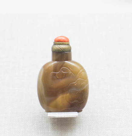 agate snuff bottle from Qing Dynasty at Shanxi Museum, Taiyuan City, Shanxi Province, China.のeditorial素材