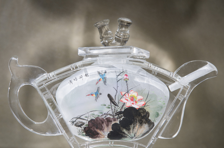 Interior painted snuff tea pot at painting art museumのeditorial素材