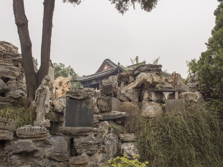 Garden of ancient lotus pond, Baoding City, Hebei Province, Chinaのeditorial素材