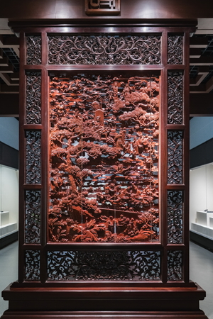 Exhibition hall at Tianjin Museum, Tianjin, China.のeditorial素材