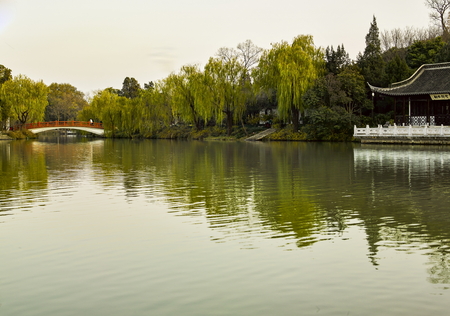 The scenery of China, Jiangsu Province, Yangzhou City, Slender West Lakeのeditorial素材