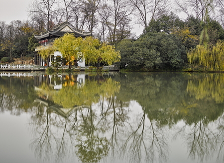 The landscape scenery view of West Lake, Chinaのeditorial素材
