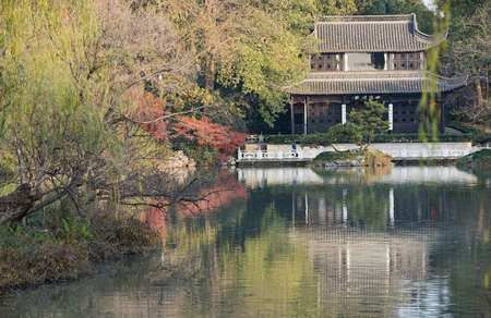 The landscape scenery view of West Lake, Chinaのeditorial素材