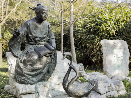 sculptures in Wang Xizhi's former residence in Shandong, Linyi, Chinaのeditorial素材