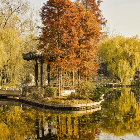 Wang Xizhi's former residence in Shandong, Linyi, Chinaのeditorial素材