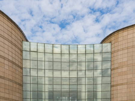Exterior landscape view of Yangzhou Museum, Chinaのeditorial素材
