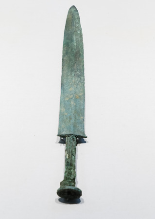 collection of cultural relics warring States of copper sword in Xuzhou Museum at Xuzhou, Jiangsu, ,China.のeditorial素材