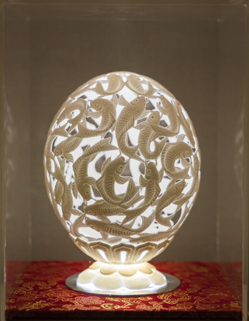 ancient fish lamp at Zhuozhou Museumのeditorial素材