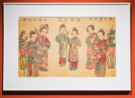 ancient painting at Wuqiang year painting Museumのeditorial素材