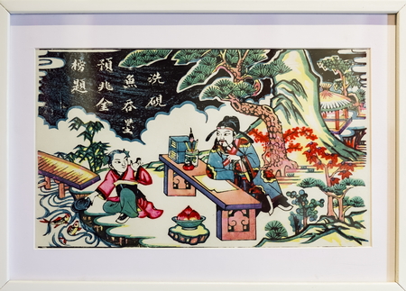 ancient painting at Wuqiang year painting Museumのeditorial素材