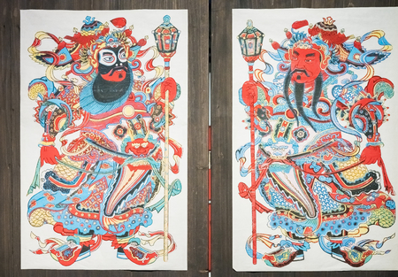 ancient painting at Wuqiang year painting Museumのeditorial素材