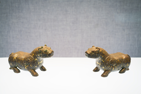 silver and bronze animals at Hebei Museumのeditorial素材