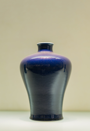 Qing Dynasty blue glazed porcelain bottle at hebei museumのeditorial素材