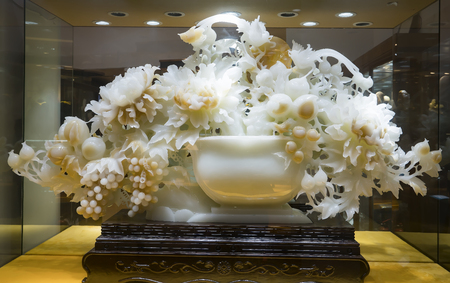handicrafts, white jade carving at hebei museumのeditorial素材