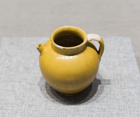 Tang Dynasty yellow glaze pot at hebei museumのeditorial素材