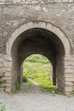 Tiancheng Town of Gucheng City Gate is located in the west of Jingjing County, Shijiazhuang City, Hebei Provinceの写真素材