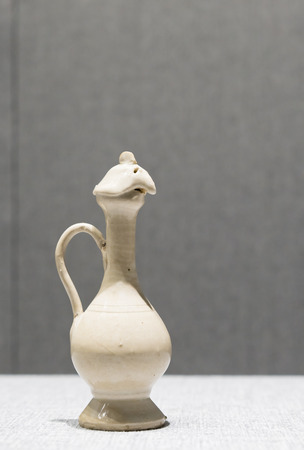 Tang Dynasty White glazed phoenix pot at hebei museum.のeditorial素材