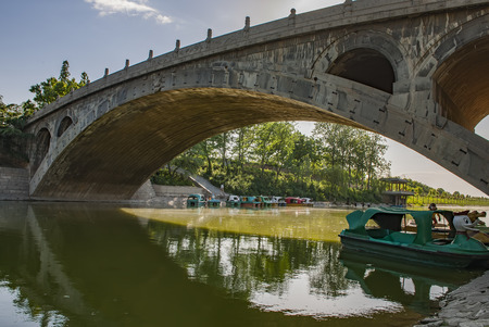 China, Hebei Province, Shijiazhuang Zhao County, Zhaozhou Bridge sceneryのeditorial素材