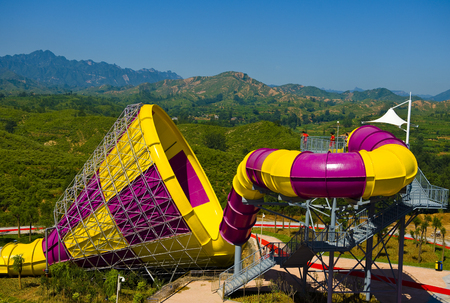 Water theme park in Bailu Hot Spring Hotel,Shijiazhuang City, Hebei Province, Chinaのeditorial素材