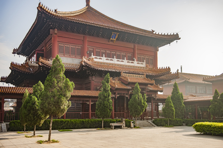 China, Hebei Province, Shijiazhuang City, Zhao County, Bo Lin Templeのeditorial素材