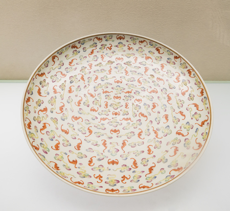 Qing Dynasty pastel cloud bat pattern market at Shanxi Museum in Taiyuan City, Shanxi Province, China.のeditorial素材