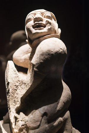 Northern Wei Dynasty stone samurai statueのeditorial素材