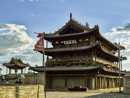 Yuhuang Pavilion at Yu County, Zhangjiakou City, Hebei Province, China.のeditorial素材