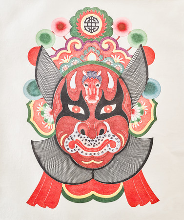 Collection of cultural relics Yuxian paper-cut traditional works in Weizhou Museum from Yu County, Zhangjiakou City, Hebei Province, China.のeditorial素材