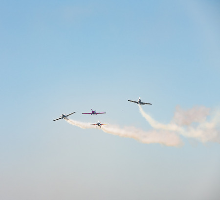 2018 China International General Aviation Expo for multi-machine aerial performance at Shijiazhuang City, Hebei Province, China.のeditorial素材