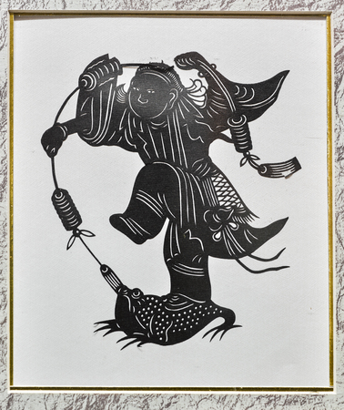 Yuxian paper-cut, Wang Laosuo works, drama characters at yuzhou museumのeditorial素材