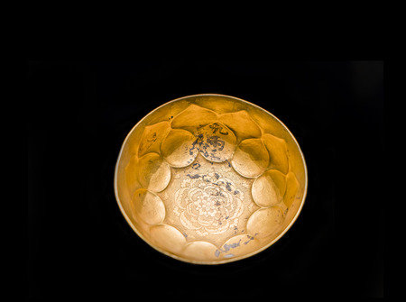 unearthed cultural relics exhibition,  lotus petal gold bowl at Shaanxi History Museumのeditorial素材