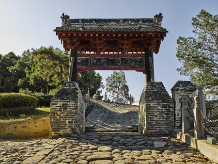 Sima Qianyu's tomb at Shaanxi Province, Chinaのeditorial素材