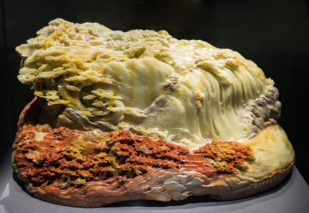 Qingtian Stone Carving Collection Exhibition in Shaanxi History Museum at Xi'an City, China.のeditorial素材