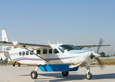 2018 China International General Aviation Expo at exhibiting various aircraft, Shijiazhuang City,...