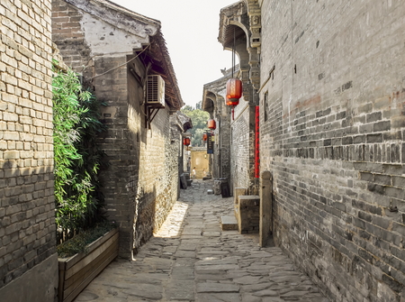 Ancient street in Fangjia Village, Shaanxi Province, , Chinaのeditorial素材