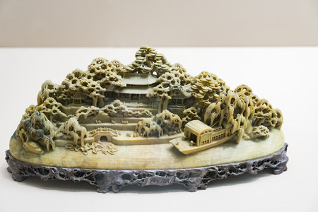 Qingtian Stone Carving Museum Collection Exhibition at Xi'an City, Shaanxi Province, China.のeditorial素材