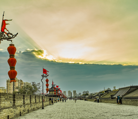 China, Shaanxi Province, Xi'an City, Xi'an Ancient Cityのeditorial素材