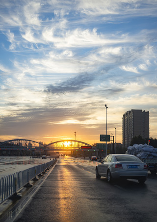 China, Hebei Province, Shijiazhuang City, urban sceneryのeditorial素材