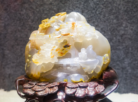 jade carvings at Daming Palace National Relics Museumのeditorial素材