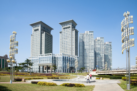 China, Liaoning Province, Chaoyang City, urban building sceneryのeditorial素材