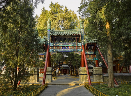 China, Beijing, archway at Summer Palaceのeditorial素材